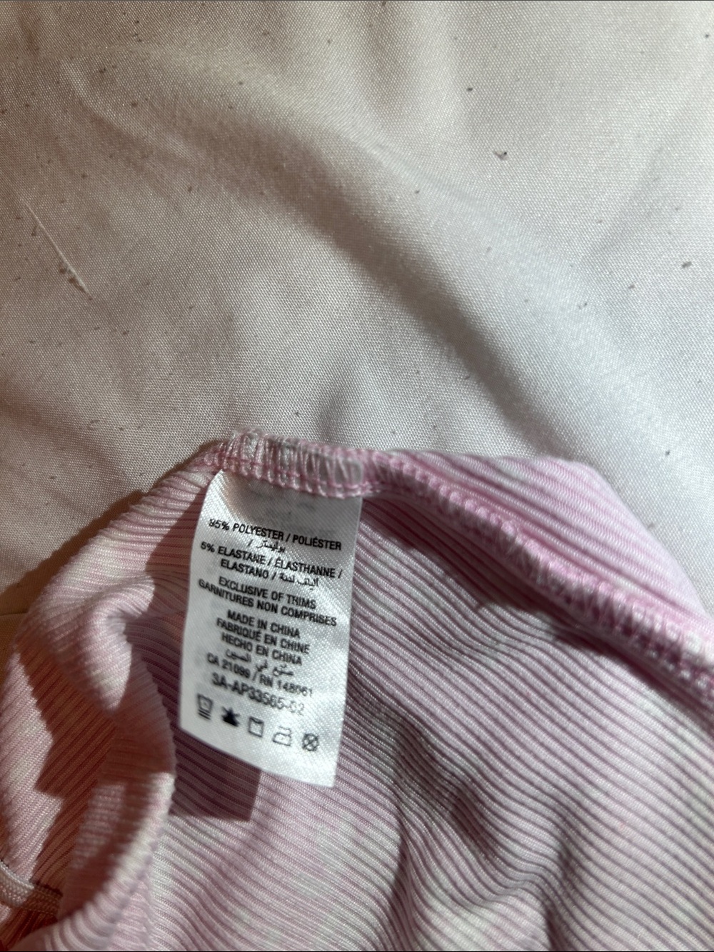 Ardene Pink Floral Ribbed Cami with Ruffle Trim - Picture 5 of 5
